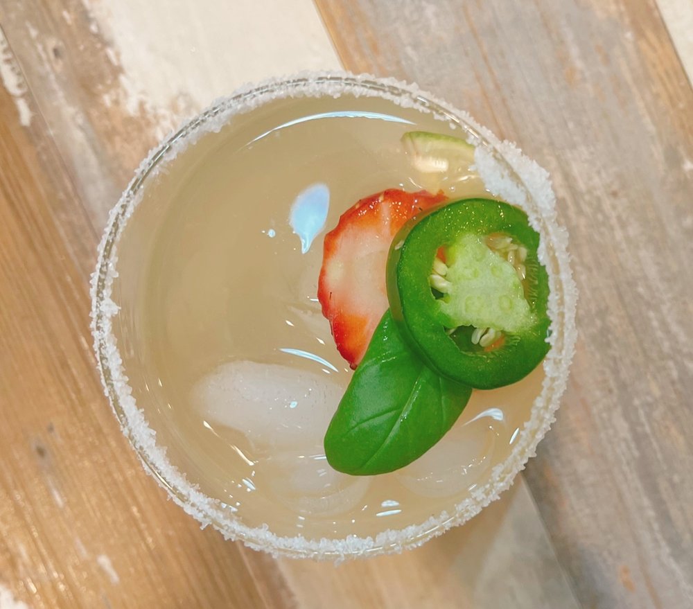 Mezcal Margarita with Crescent Simples Simple Syrup