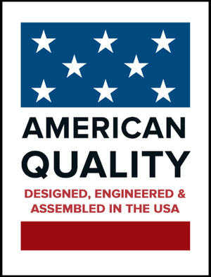 American Quality badge: designed, engineered, and assembled in the USA