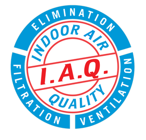 Indoor air quality (I.A.Q.) badge: elimination, filtration, ventilation