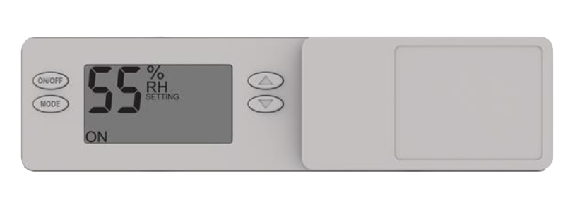 Aprilaire dehumidifier control showing a 55% relative humidity setting
