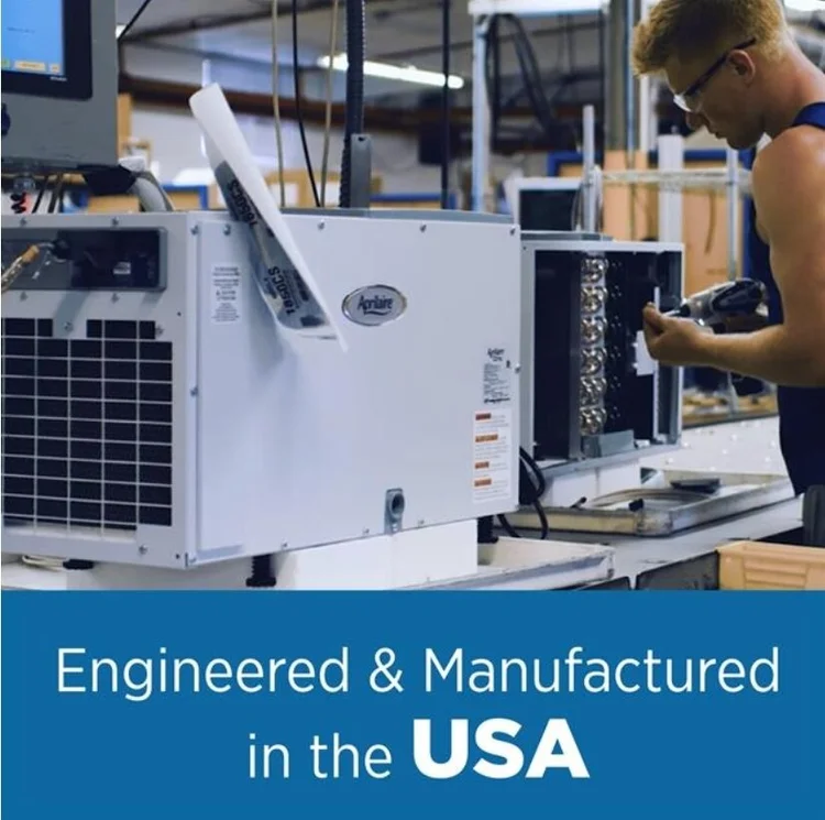 An Aprilaire dehumidifier being assembled: engineered and manufactured in the USA