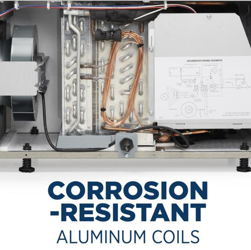 Inside an Aprilaire dehumidifier: corrosion-resistant aluminum coils