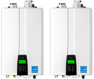 Two Navien NPE-2 condensing tankless water heaters