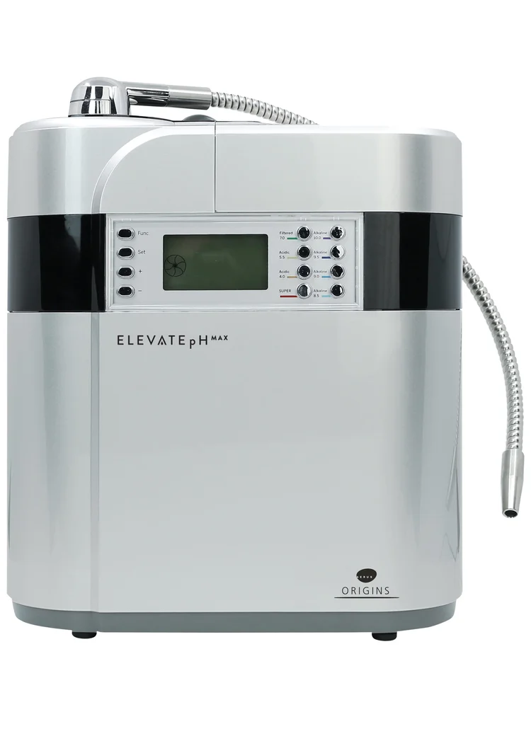 Aerus Elevate pH Max drinking water system, a silver unit with a control display and a flexible spout