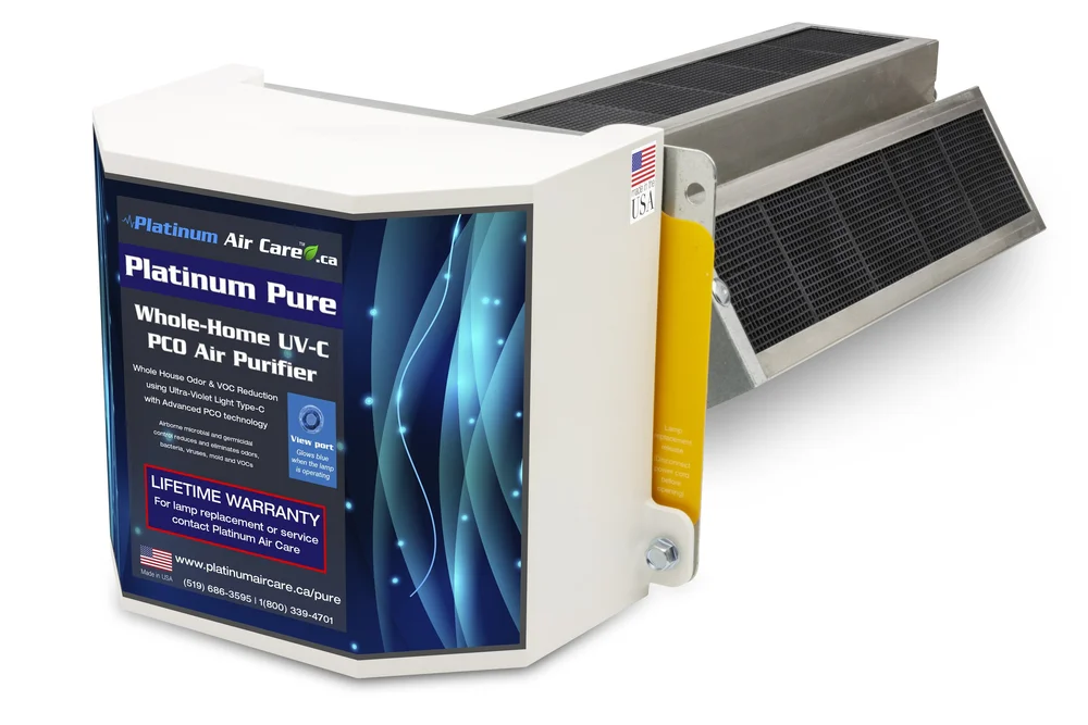 Platinum PURE whole-home UV-C PCO air purifier, the current duct-mounted model