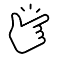 Hand pressing a button icon