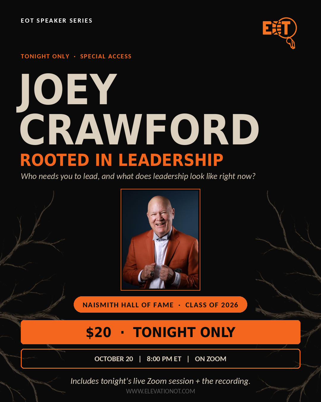Joey Crawford - Tonight Only 20 Dollar Promo Graphic.png