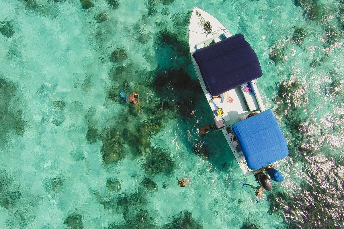 Guest enjoying a snorkeling excursion to the Belize Barrier Reef near San Pedro.