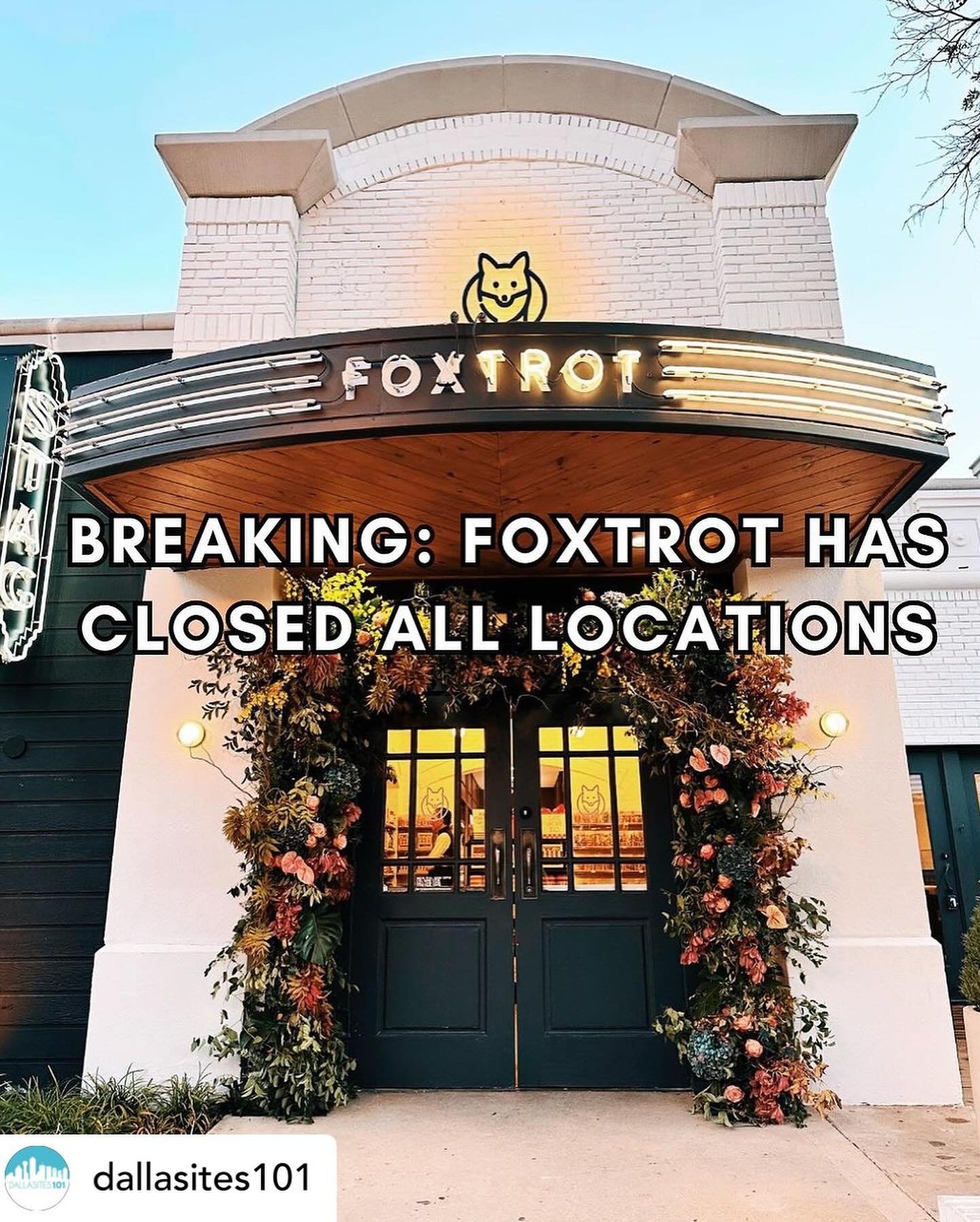 We are so sad to see Fox Trot go. So many of us frequented the Hillcrest location. More details below from @dallasites101 

@dallasites101 BREAKING: FOXTROT MARKET HAS CLOSED ALL LOCATIONS AS OF THIS MORNING 4/23, EFFECTIVE IMMEDIATELY! 

This one hu
