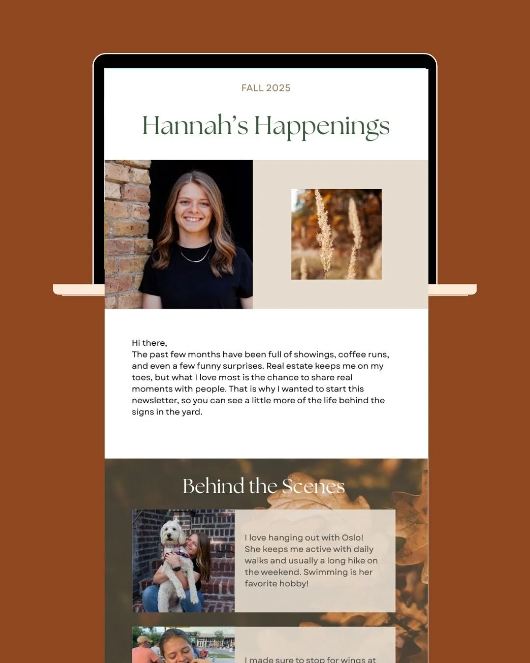 Hannah Zimmerman Realtor Newsletter