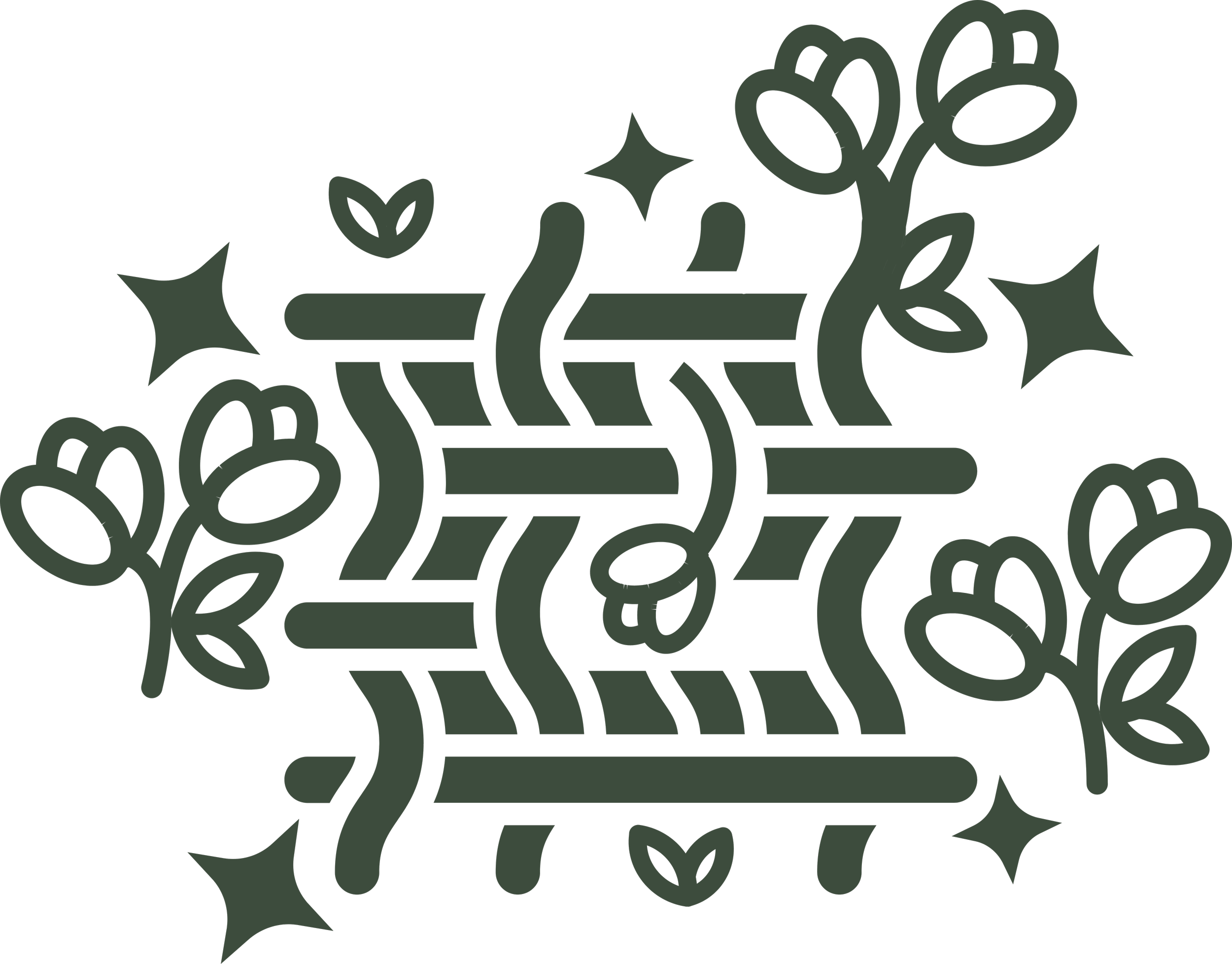 floral illustration green