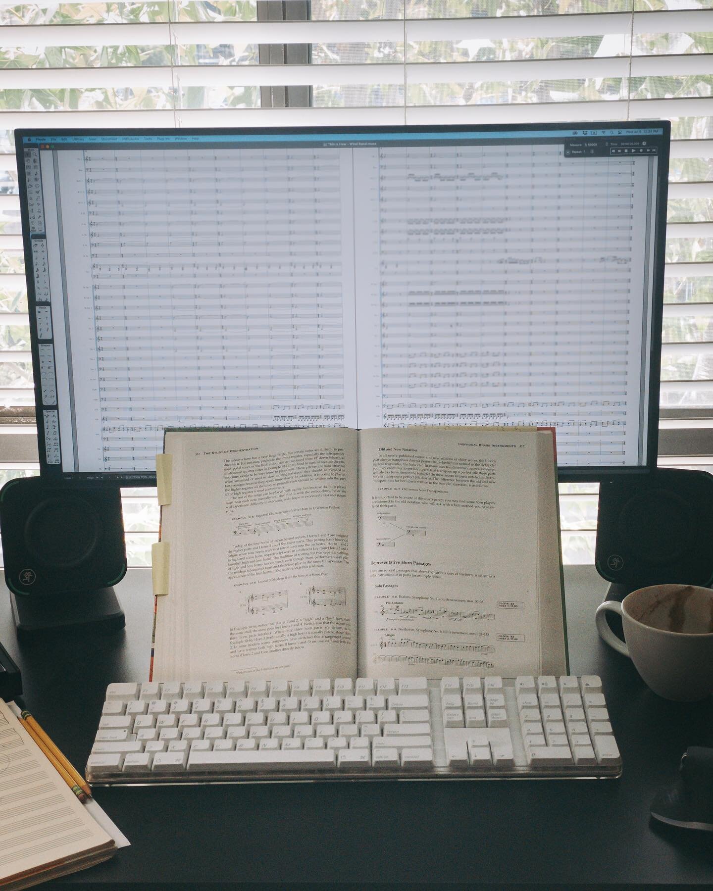 thank god for my #SamuelAdler #orchestration bible when I&rsquo;m feeling a little rusty 😅 I never work without it! 🎼
&bull;
#orchestrator #arranging #composer #femalecomposer #windband #newmusic #windbandmusic #contemporarymusic