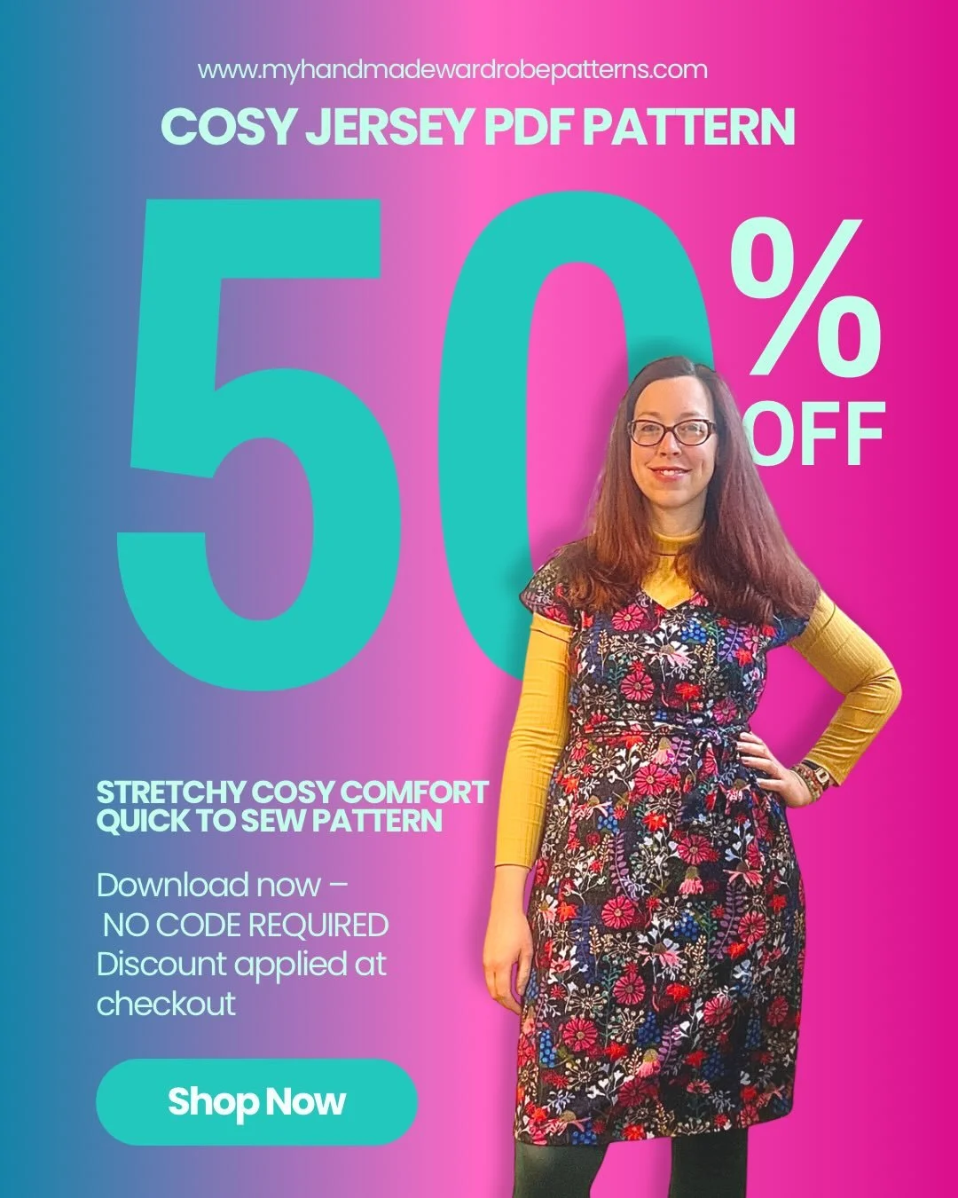 Hot off the sewing machine, here is my latest version of the IMHO &ldquo;timeless&rdquo; Cosy Jersey Dress. I forgot how much I love this pattern!

Get the PDF pattern now with 50% off &ndash; just &pound;6 &ndash; until the end of the month! Just po