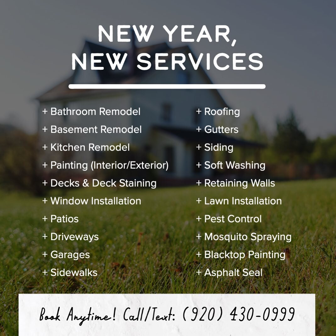 New Year, New Services! 🎊

As we enter 2023, we are celebrating the additional services that we have added in order to meet our community&rsquo;s needs. Whatever the job is, we have an extensive network of contractors ready to exceed your expectatio