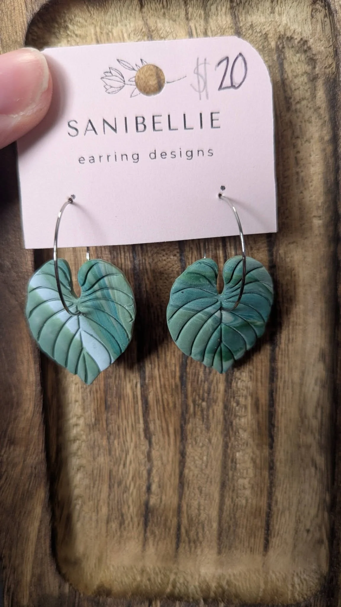 Handmade Leaf Dangle Earrings