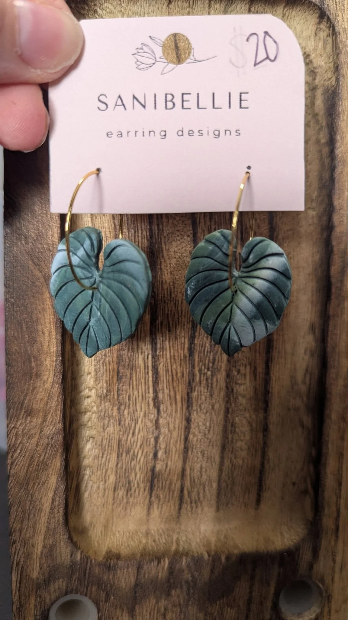 Handmade Leaf Dangle Earrings
