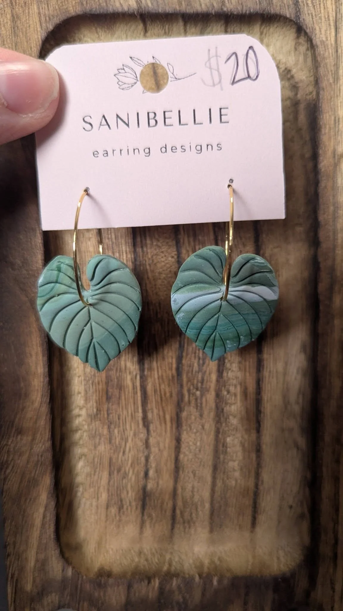Handmade Leaf Dangle Earrings