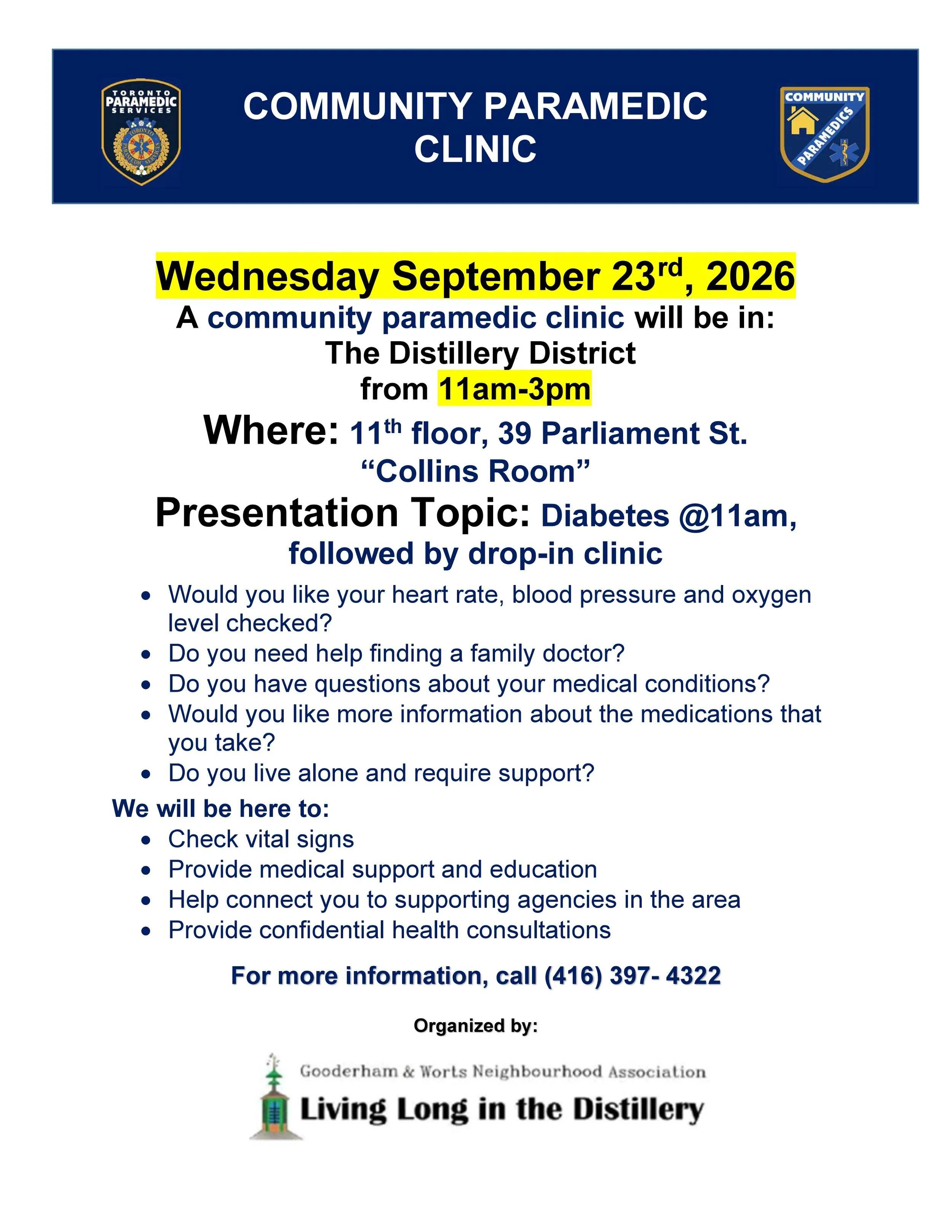 NEW: Join us for our first Community Paramedic Clinic!