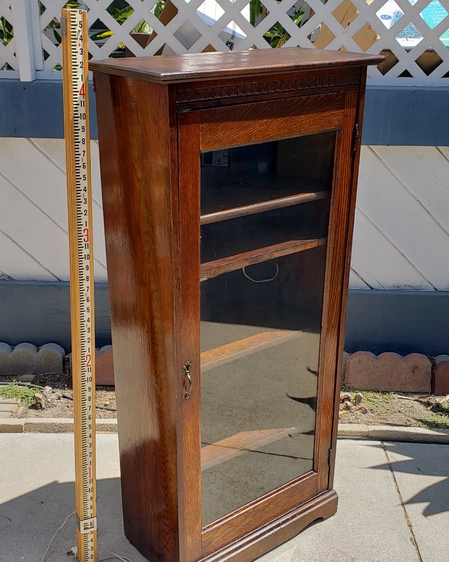 $185. Antique display cabinet curio 5 shelf unit with lights added. Late 1800s era furniture. 
50&quot; tall 24&quot; wide 12&quot; deep. 
Plus tax.
This item is located in my Antique Mall booth in the city or Orange. Text Message (don't call) for ad