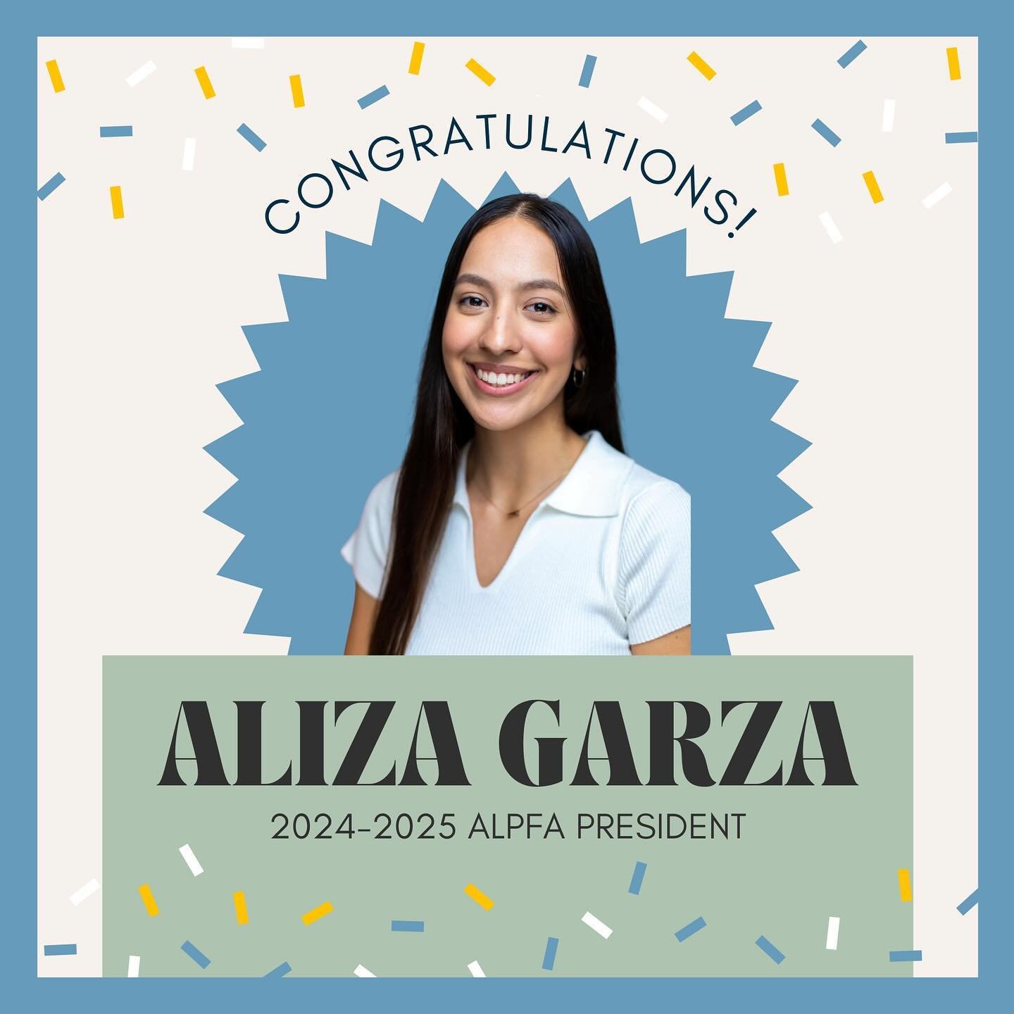 We are delighted to announce and introduce our new President of ALPFA at Texas A&amp;M: Aliza!!! 💫

Reminder that our Officer applications are open until April 17th! Apply to become a part of this amazing future team 🥳