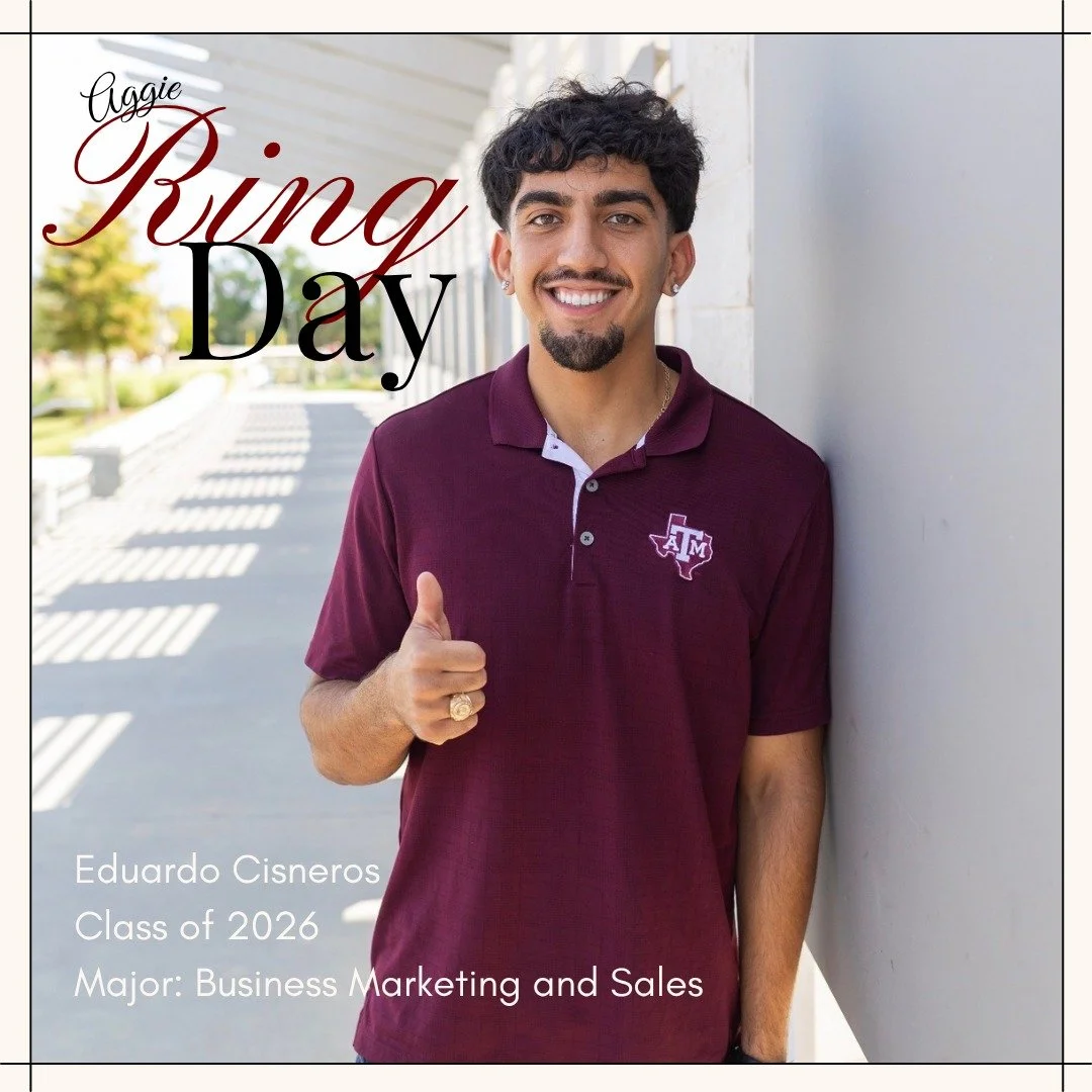 🎉 Congrats to our amazing ALPFA members on receiving their Aggie Rings this fall! 💍
Reaching 90 credit hours ⏰ represents your hard work, dedication, and Aggie spirit. 

Special shoutout to our Director of Corporate Relations, Eduardo Cisneros, and