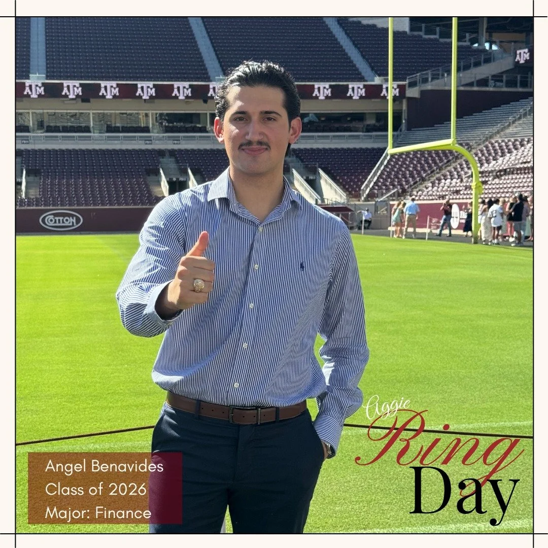 Congrats to our President on receiving their Aggie Ring! 💙 💍 Hard work, dedication, and 90 hours of hustle paid off! 🎉