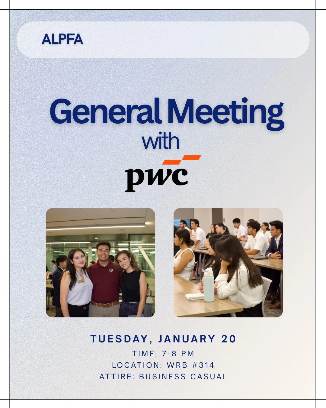 First General Meeting of the Semester ✨

Join us to kick off the semester and get a feel for how our meetings run while meeting our members! 👩🏻&zwj;💼 Whether you&rsquo;re new or returning, this is the perfect chance to get involved.

We&rsquo;re e