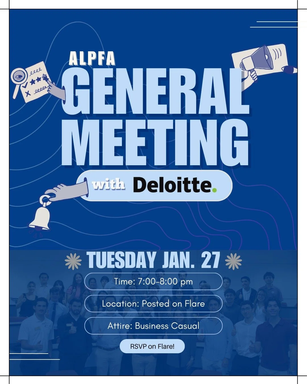 ✨📝 Don&rsquo;t miss the opportunity to learn what Deloitte has to offer and explore the many opportunities available!
Come network, connect with people who know Deloitte, and ask all your questions. Don&rsquo;t be afraid to stop by, we&rsquo;d love 