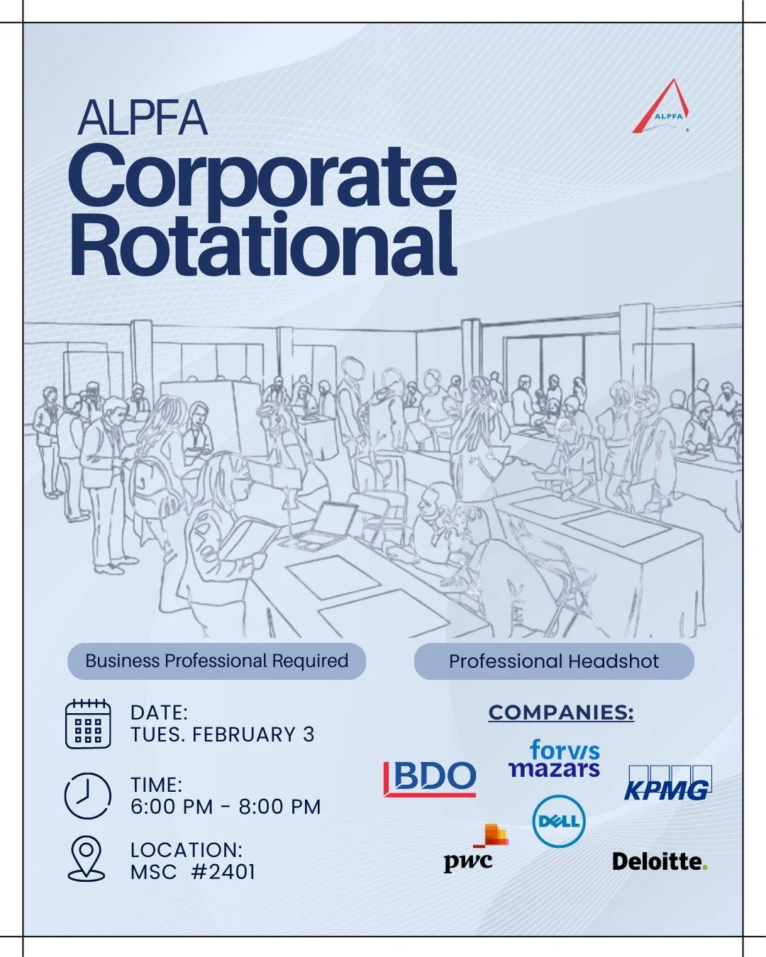 This Tuesday we&rsquo;re switching things up, we&rsquo;re hosting our Corporate Rotational! 💼

This is your chance to ask questions, network with different companies, and get real insight into what they&rsquo;re looking for. Some companies will even