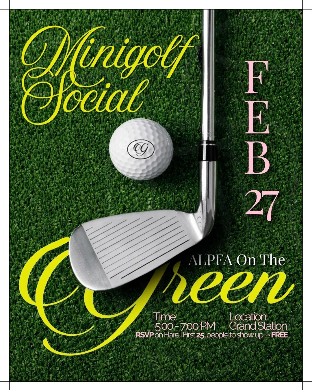 Mini Golf Social with ALPFA ⛳️ We didn&rsquo;t want y&rsquo;all to miss out on getting a little competitive, so we&rsquo;re hitting the course for a Mini Golf Social! 🏌️&zwj;♂️

📍 Grand Station
🕔 5&ndash;7 PM
✅ RSVP on Flare by Thursday

I heard t
