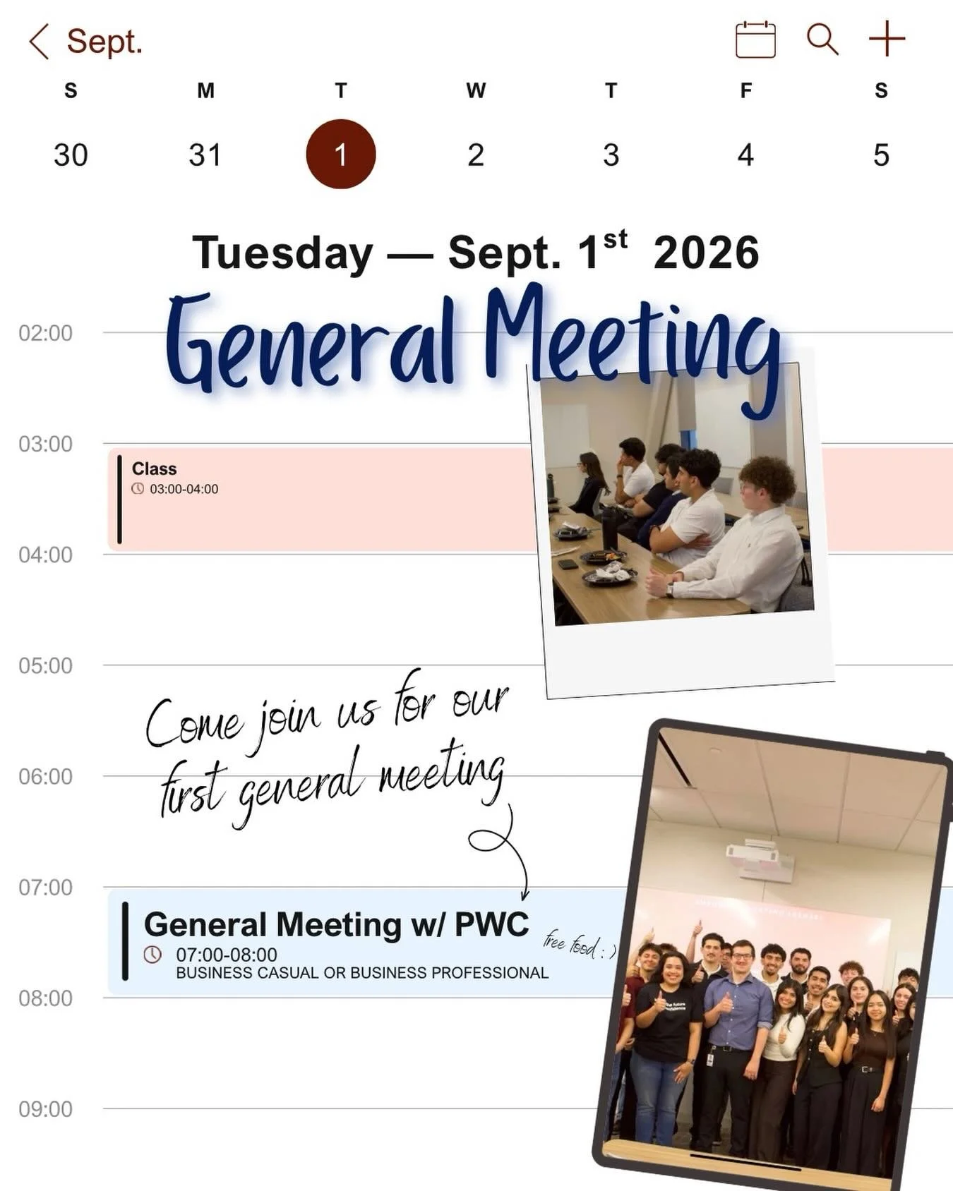 📣 FIRST GENERAL MEETING OF THE SEMESTER! 
We&rsquo;re kicking things off with our first PWC General Meeting and YOU are invited! Come hang out, meet the members, learn more about PWC, and enjoy some FREE FOOD while you&rsquo;re at it! 👀 
Whether yo