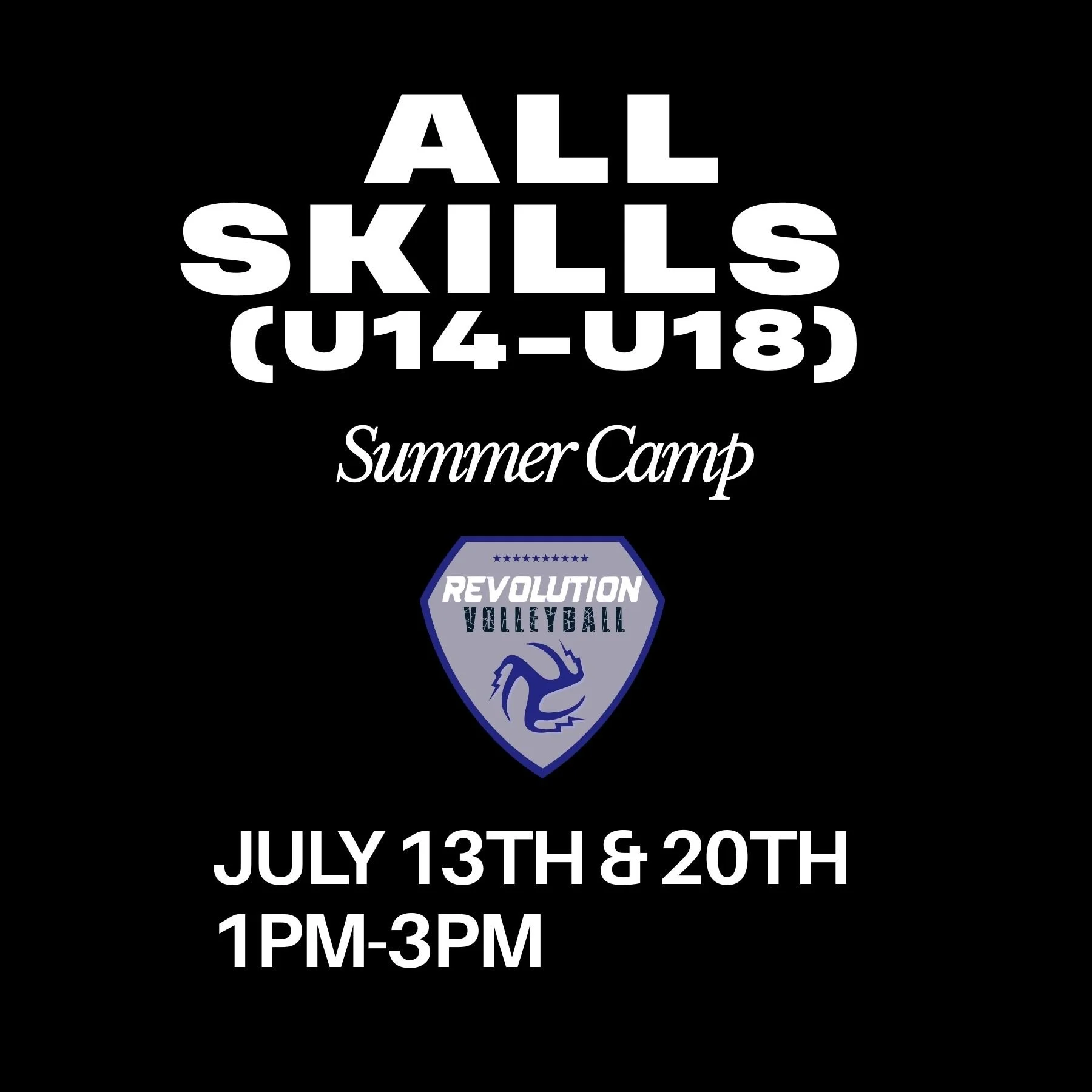 All Skills 2 Day - July 13th & 20th