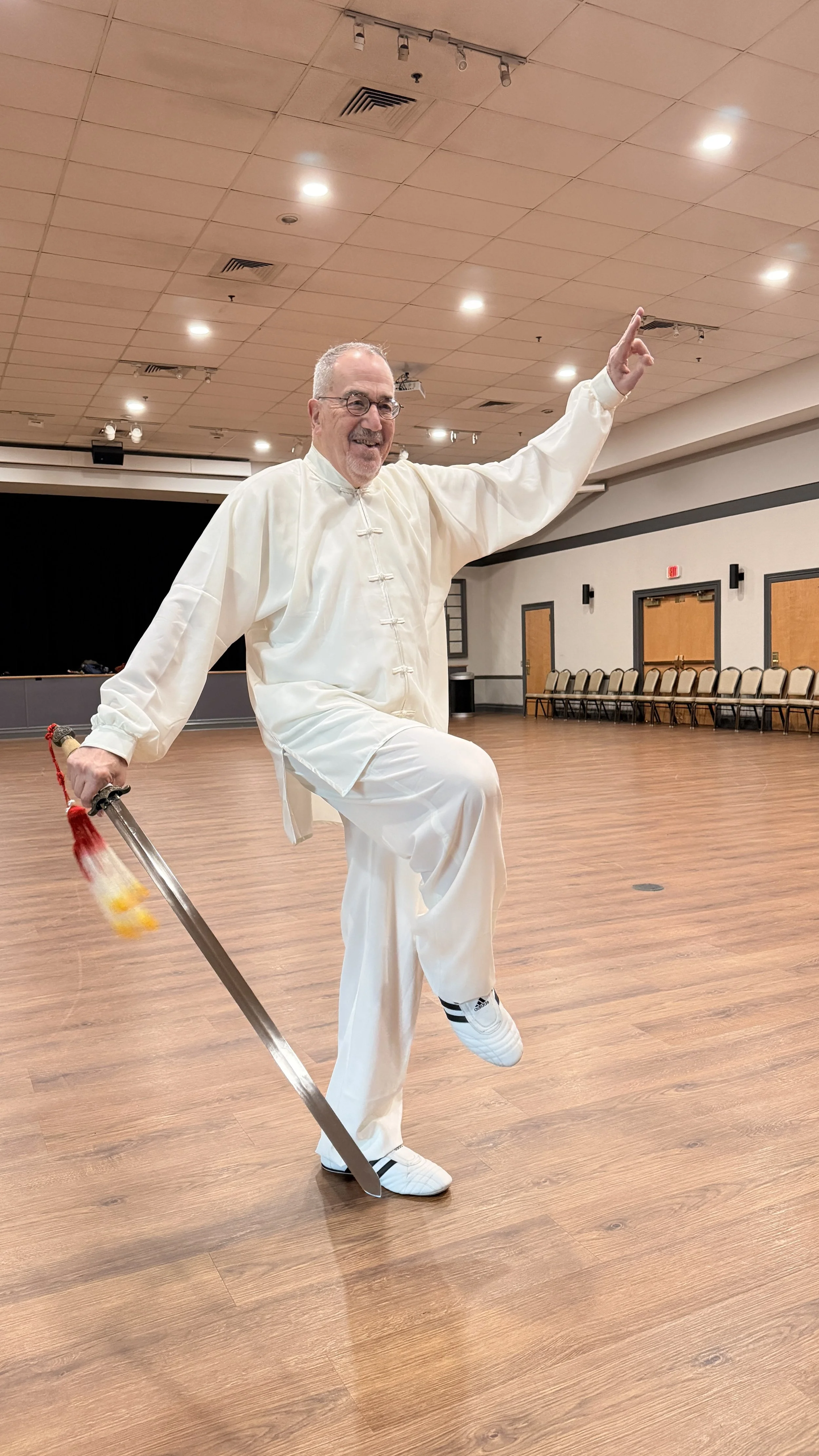 Morris demonstrates a sword form