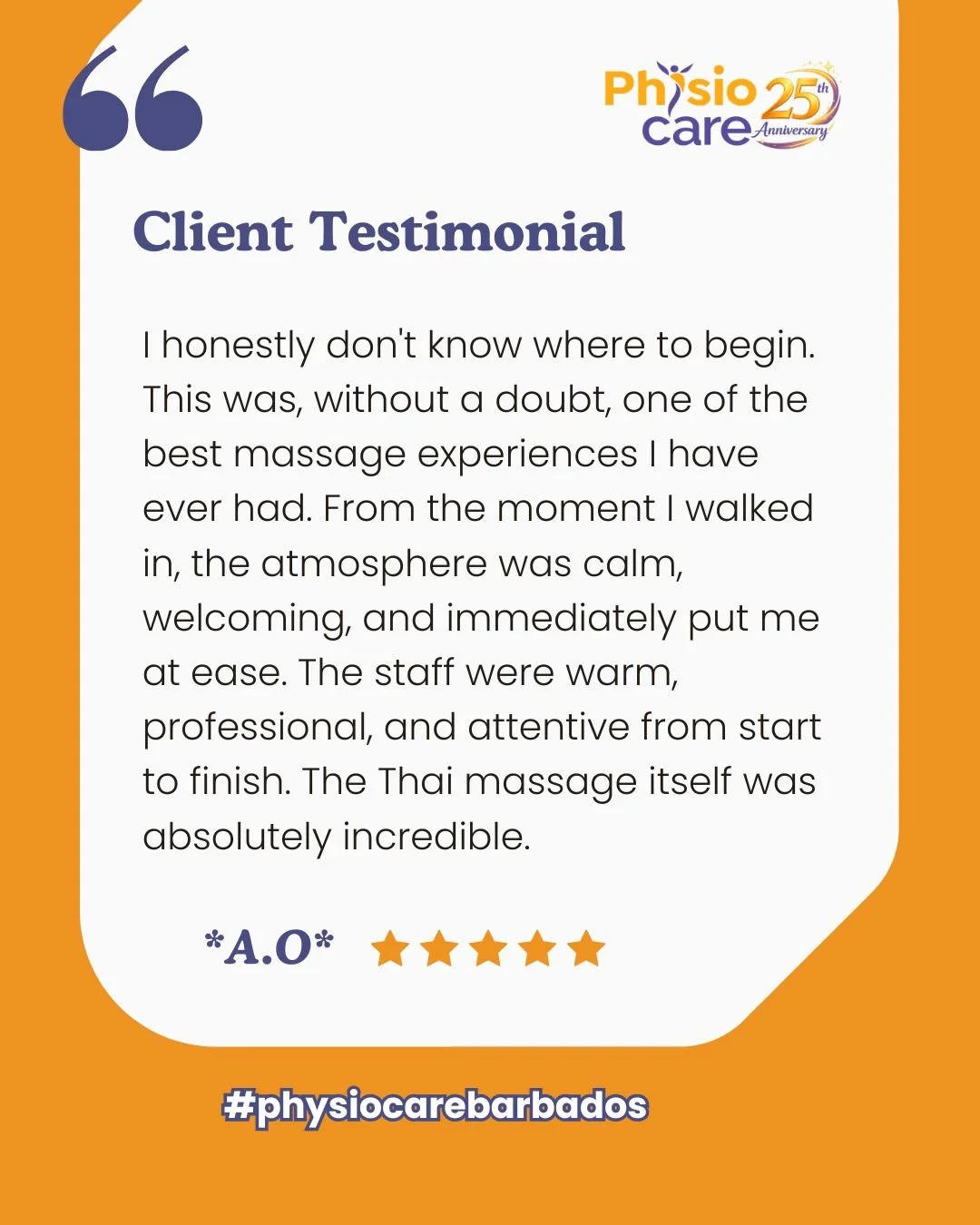 At PhysioCare Inc., these are the moments we live for. 💙💛
For 25 years, we&rsquo;ve had the privilege of walking alongside our clients on their journey to recovery, and hearing your experiences reminds us why we do what we do.

Here&rsquo;s to the 