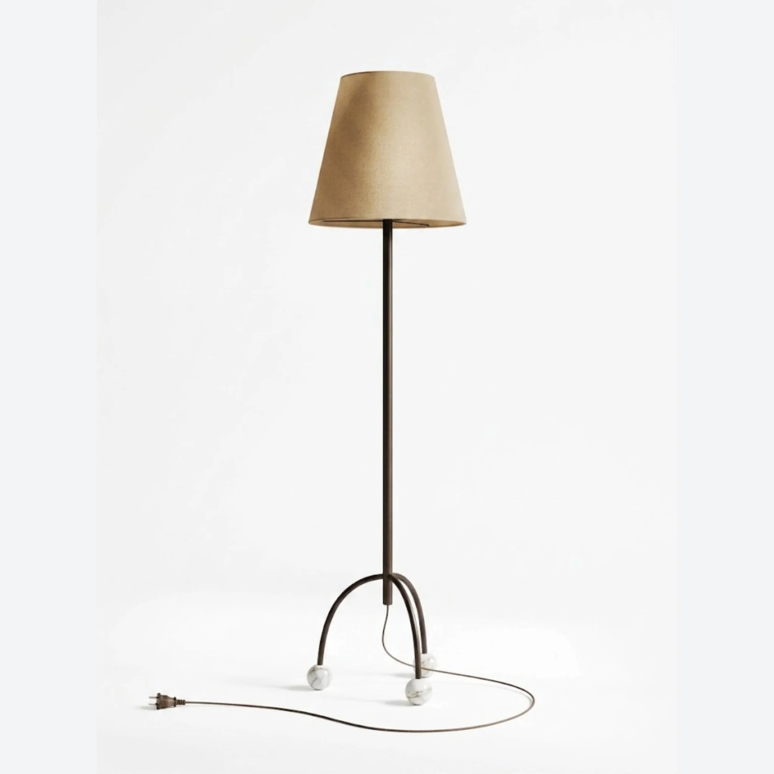 Bronze Tripod Floor Lamp with Spherical Feet