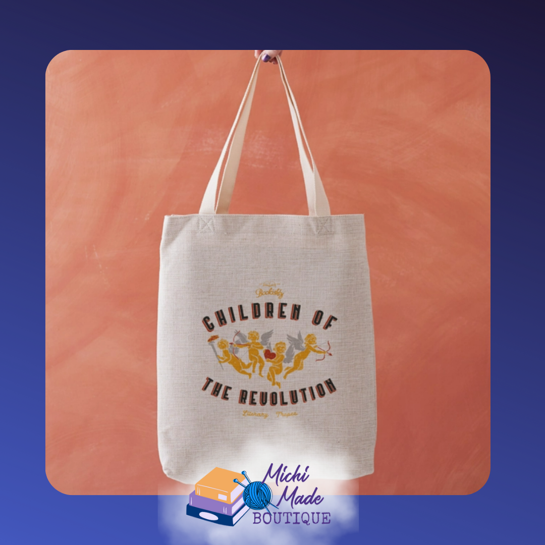 Canvas tote printed with “Children of the Revolution” in bold, rebellious style.