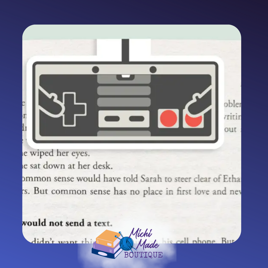 Retro game controller bookmark, because every chapter is a new level to beat.
