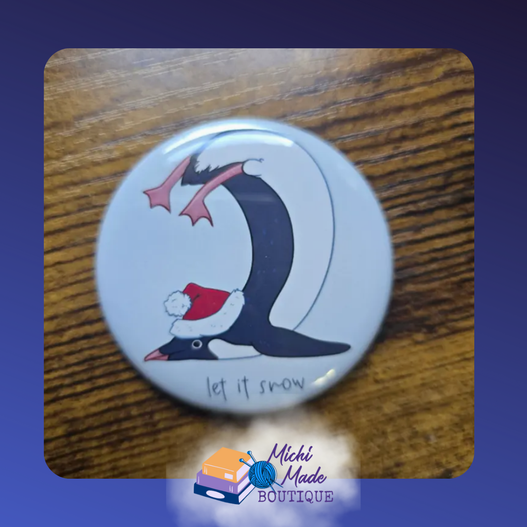 Silly Penguin Holiday Let it Snow Fridge Magnet – Penguin wearing Santa hat with “Let it Snow” text.