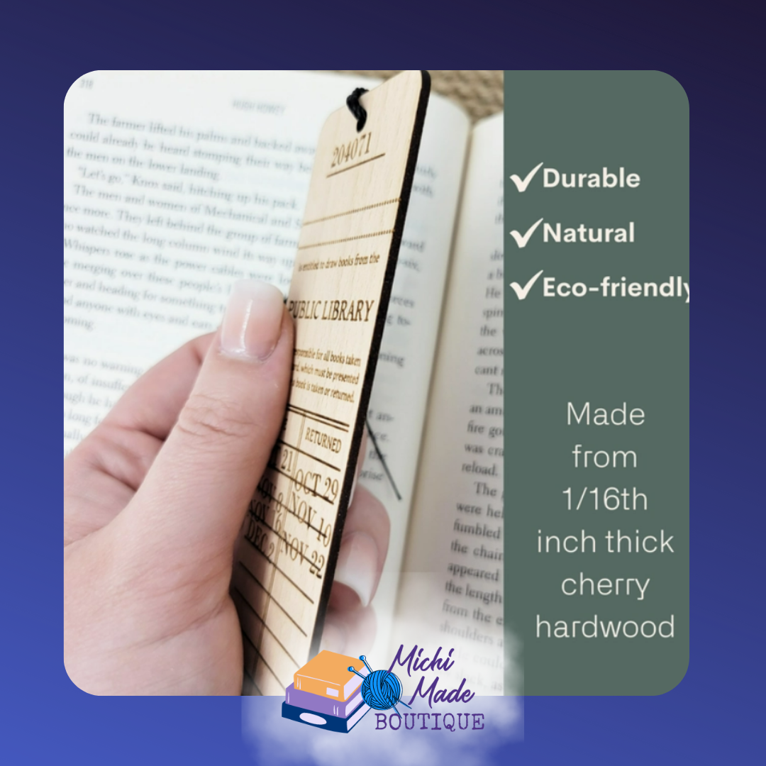 Tassels, Tales & Timber – Engraved Wood Bookmarks for Book Lovers
