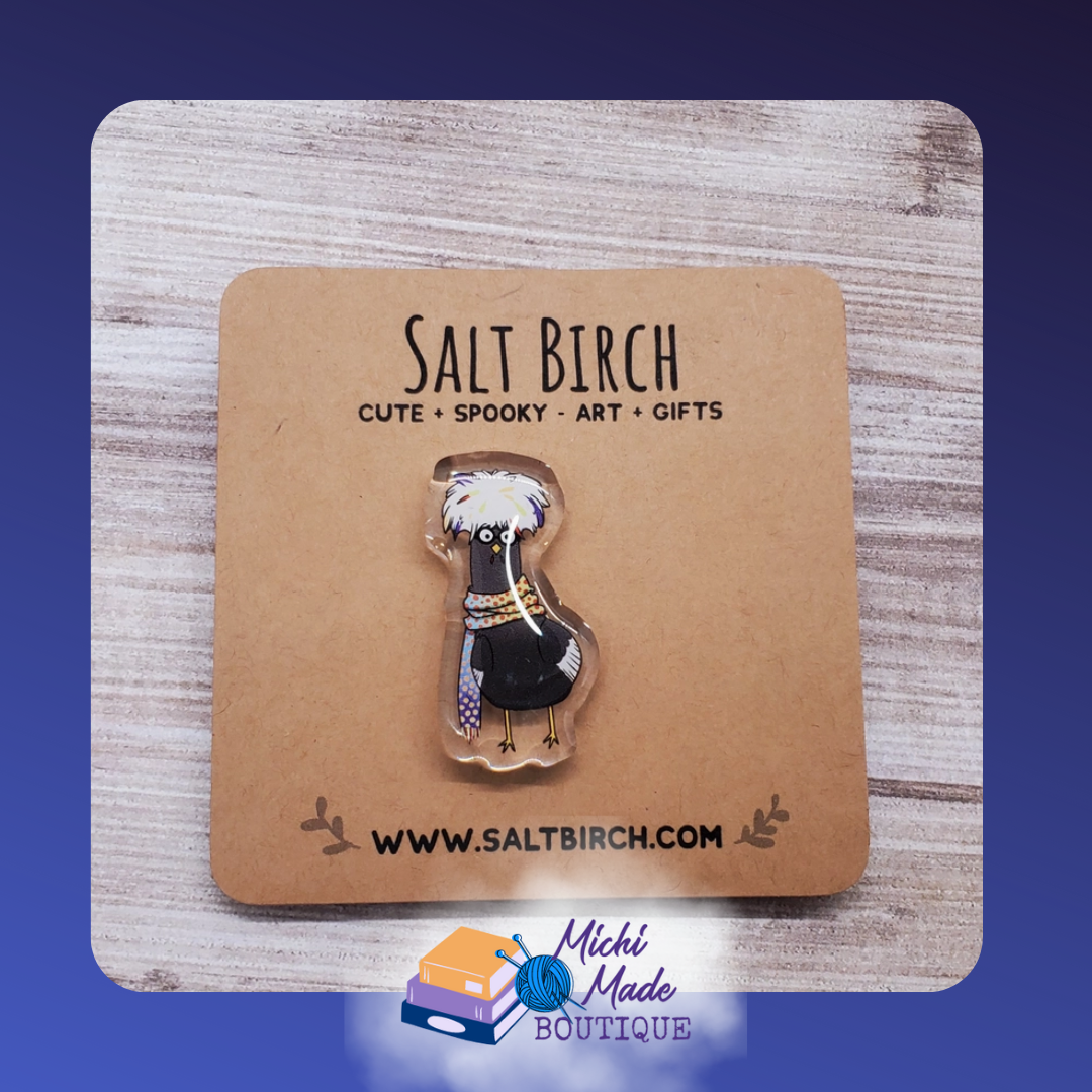 Salt Birch Acrylic Pin Collection – Cute, Spooky, and Whimsical Creatures