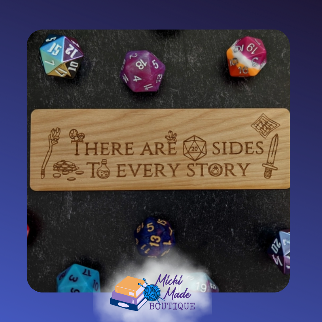Dice & Blade Collection (Alder) — Engraved Wood Bookmarks