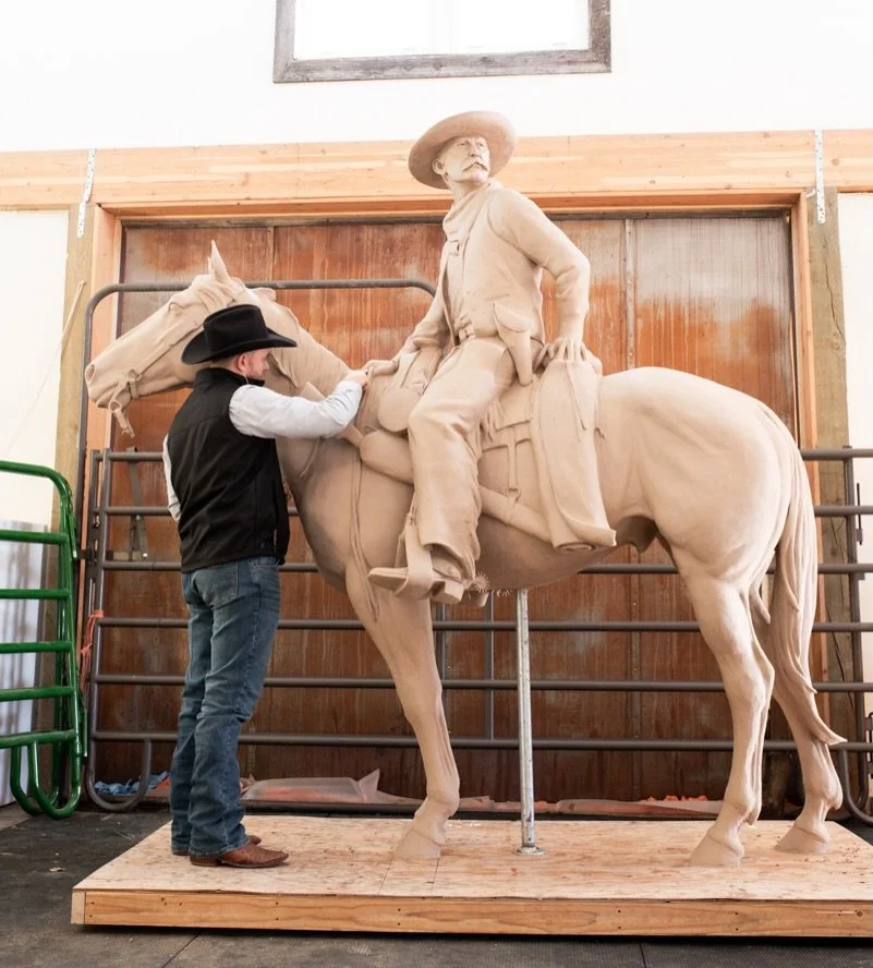 This is an early photo in clay of &ldquo;Father of the Trail&rdquo;, sculpted years ago in my studio in Wyoming. ⁠
This life-size monument portrays Oliver Loving, often remembered alongside Charles Goodnight as one of the true pioneers of the America