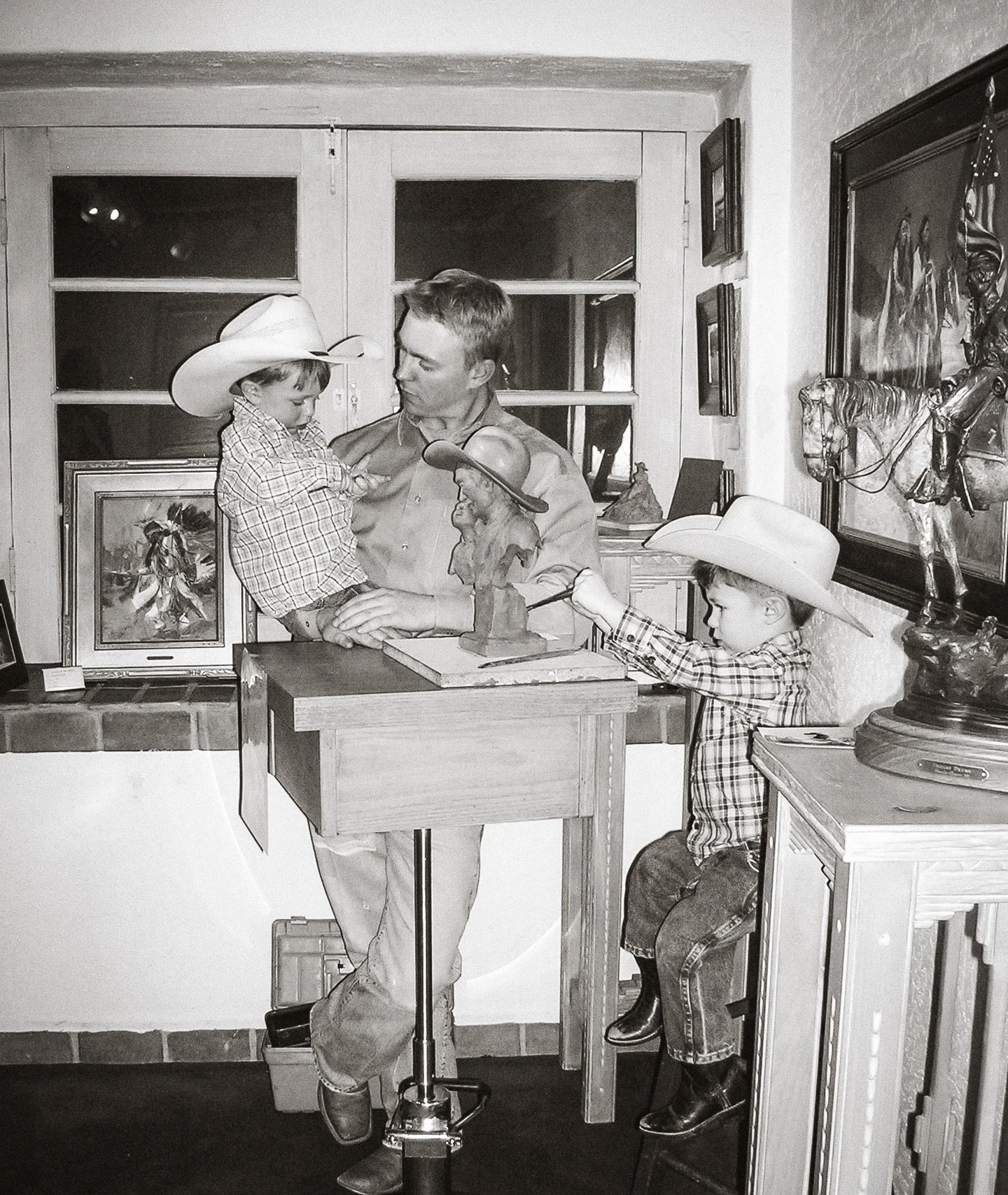 My boys grew up in the studio and galleries because that&rsquo;s where the work was. No separating family from life. They watched pieces take shape and learned the process simply by being there.

They&rsquo;re grown now. Looking back, I&rsquo;m grate