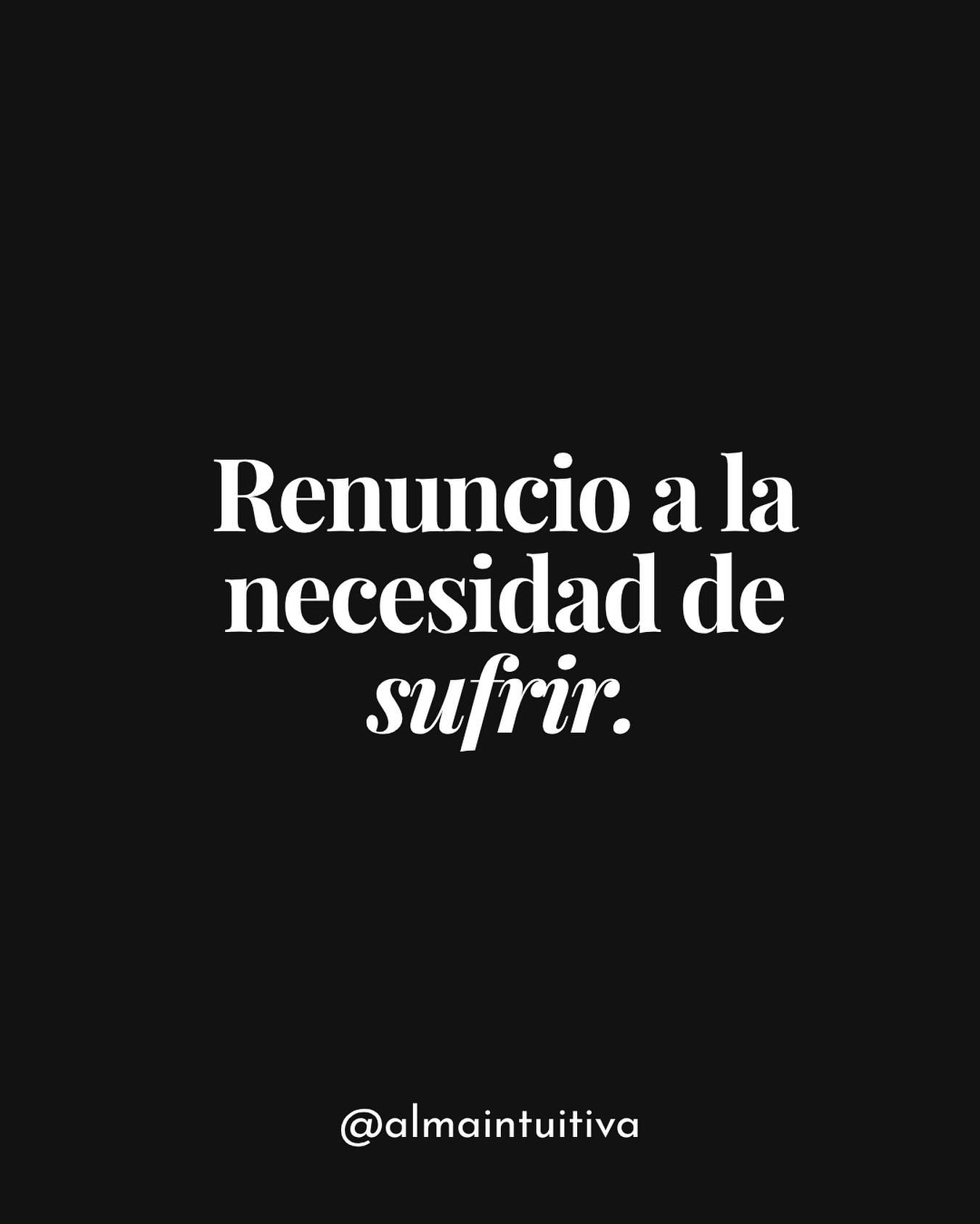 El c&oacute;digo del sufrimiento, est&aacute; tan instaurado en nuestra sociedad que a veces olvidamos que existe otra respuesta ante la vida: la entrega y el amor. 

Hoy es un buen d&iacute;a para renunciar a la necesidad de sufrir. Pide apoyo al Es