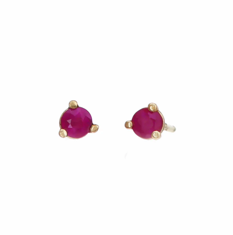 Becket + Quill Ruby Studs