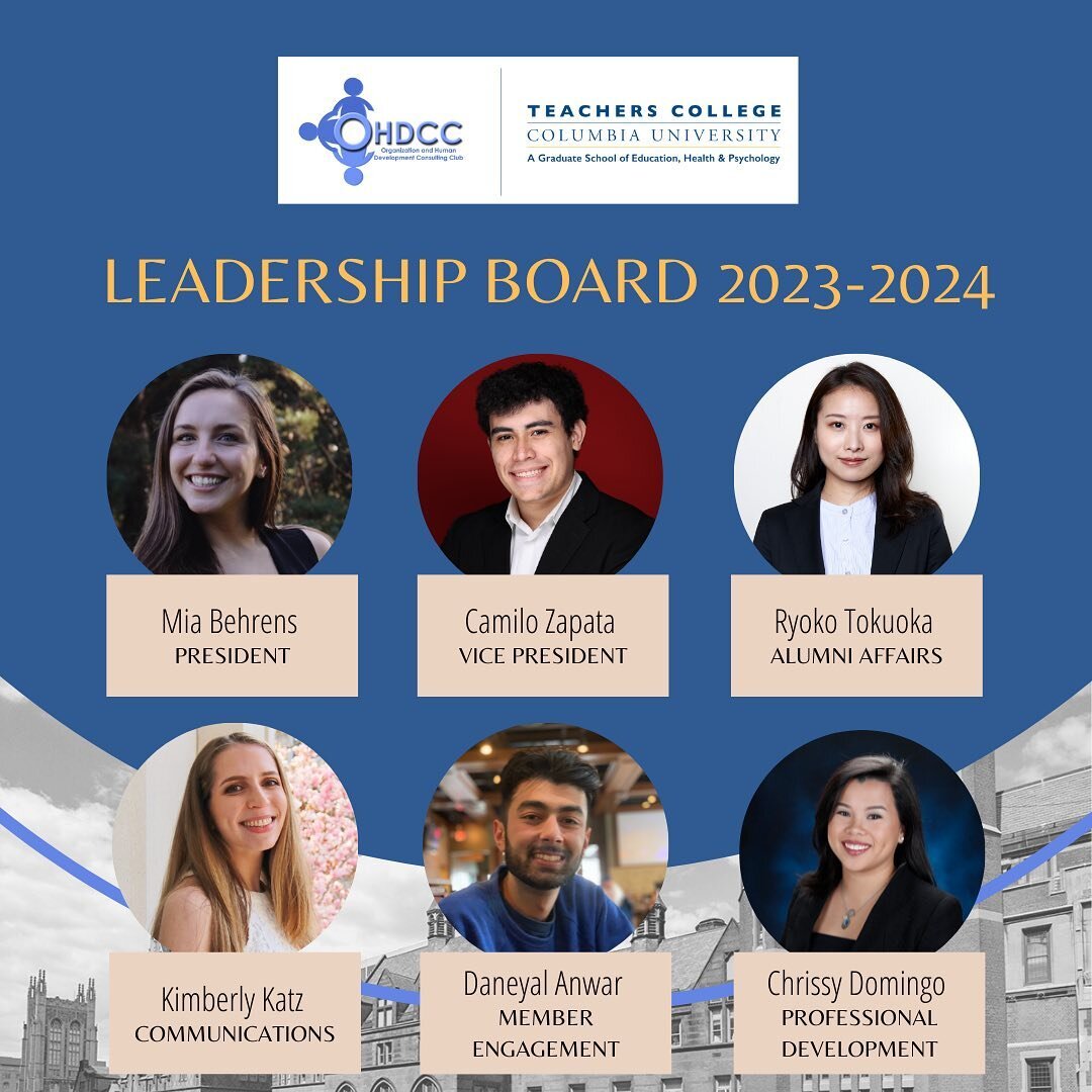 Please join us in congratulating and welcoming our new OHDCC Leadership Board for the term 2023-2024!! We are so excited for them to be leading OHDCC next year.

President: Mia Behrens
Vice President:&nbsp;Camilo Zapata
Director of Alumni Affairs:&nb