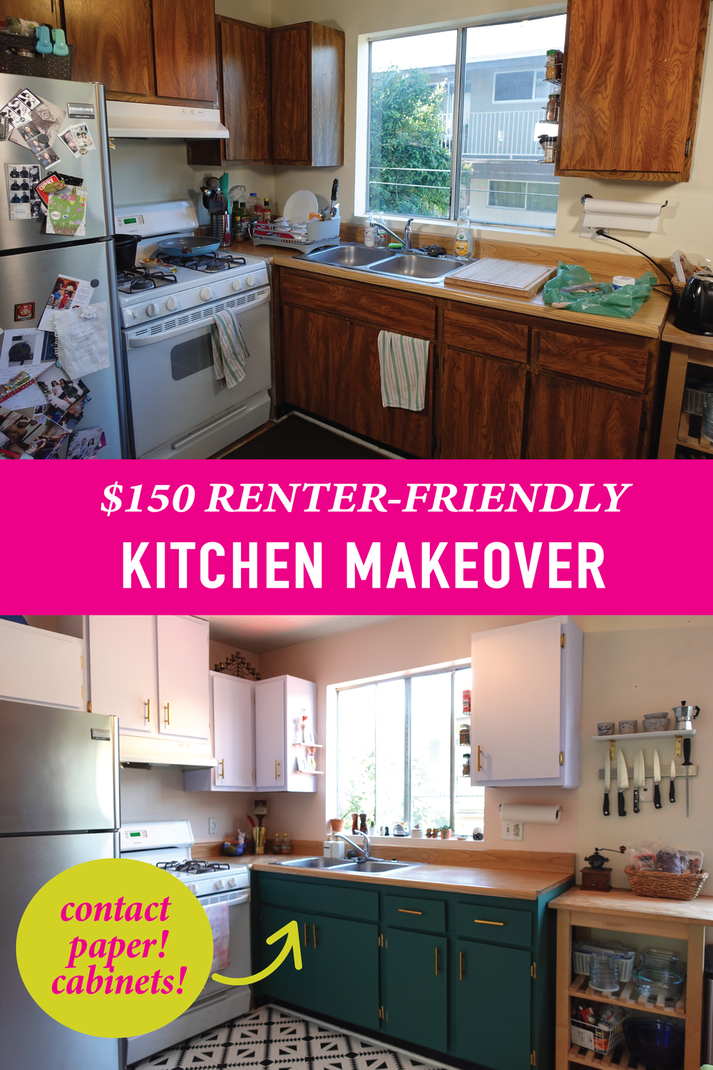 150 Er Friendly Kitchen Makeover Contact Paper Cabinets