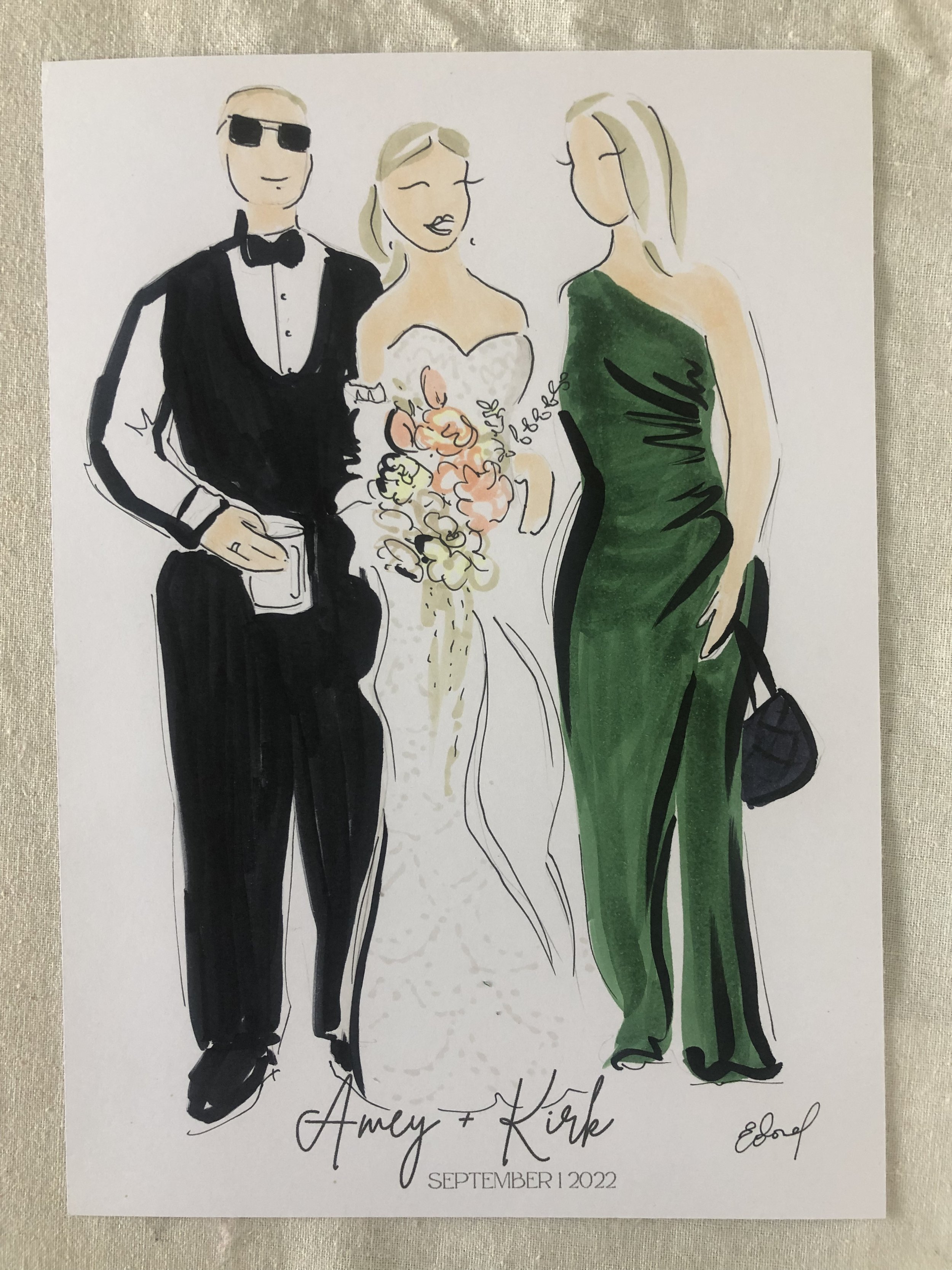 live wedding fashion illustration
