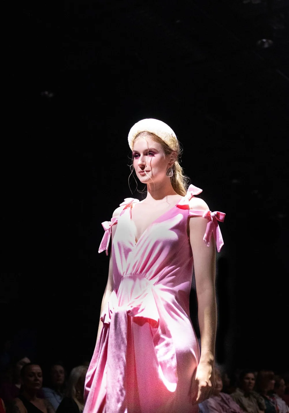 Bernadette Marie Pink with Bows and Swarovski pearls- Australian Cotton   Madi and Pip