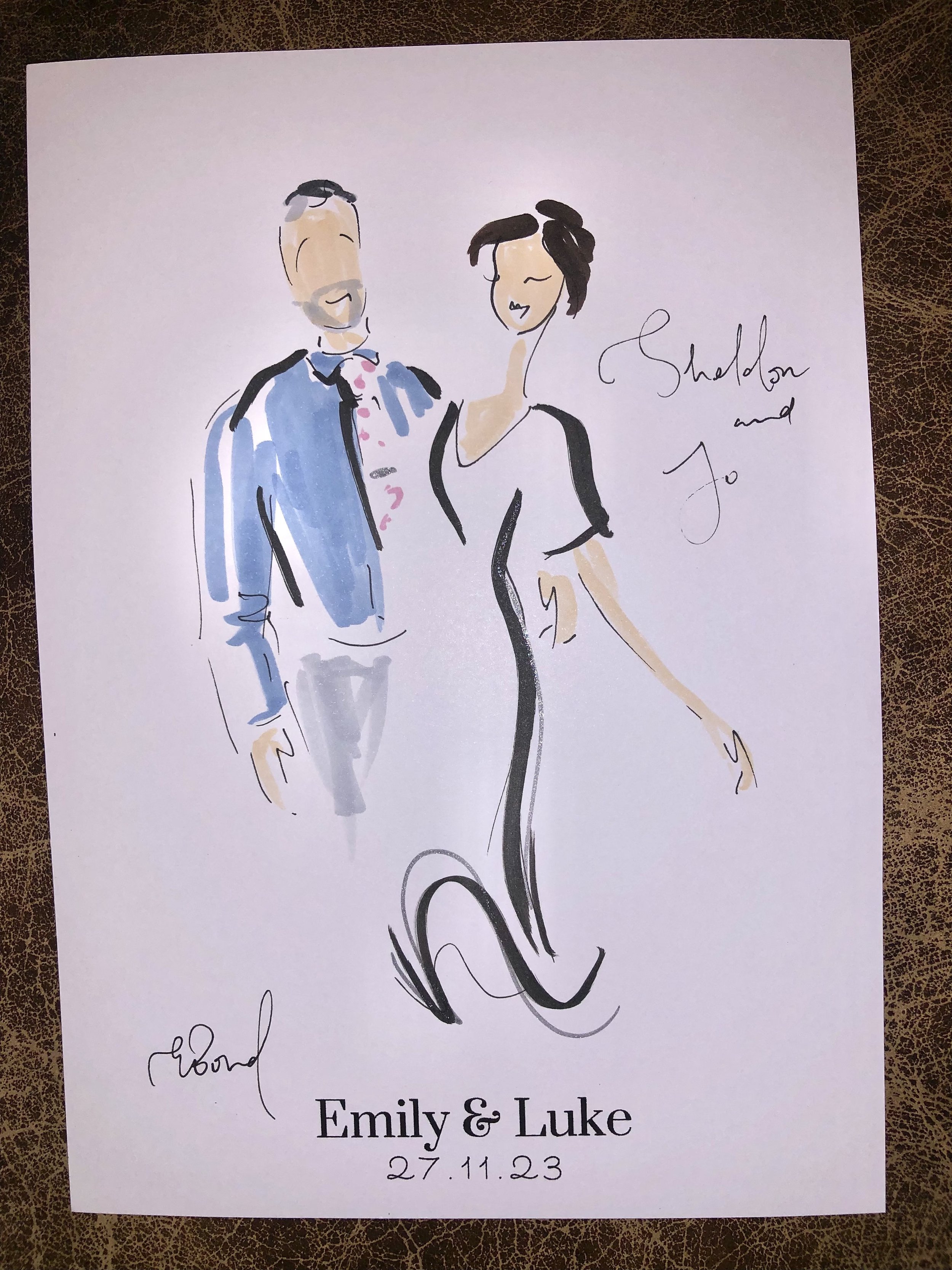 Fashion Illustration at Gold Coast Wedding by Emma Bond of Madi and Pip